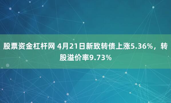 股票资金杠杆网 4月21日新致转债上涨5.36%，转股溢价率9.73%