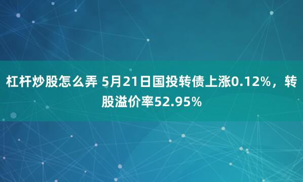 杠杆炒股怎么弄 5月21日国投转债上涨0.12%，转股溢价率52.95%