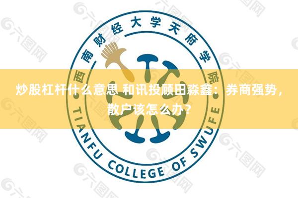 炒股杠杆什么意思 和讯投顾田淼鑫：券商强势，散户该怎么办？