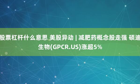 股票杠杆什么意思 美股异动 | 减肥药概念股走强 硕迪生物(GPCR.US)涨超5%